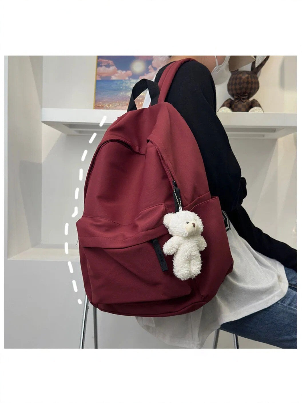 Minimalist Solid Color Backpack