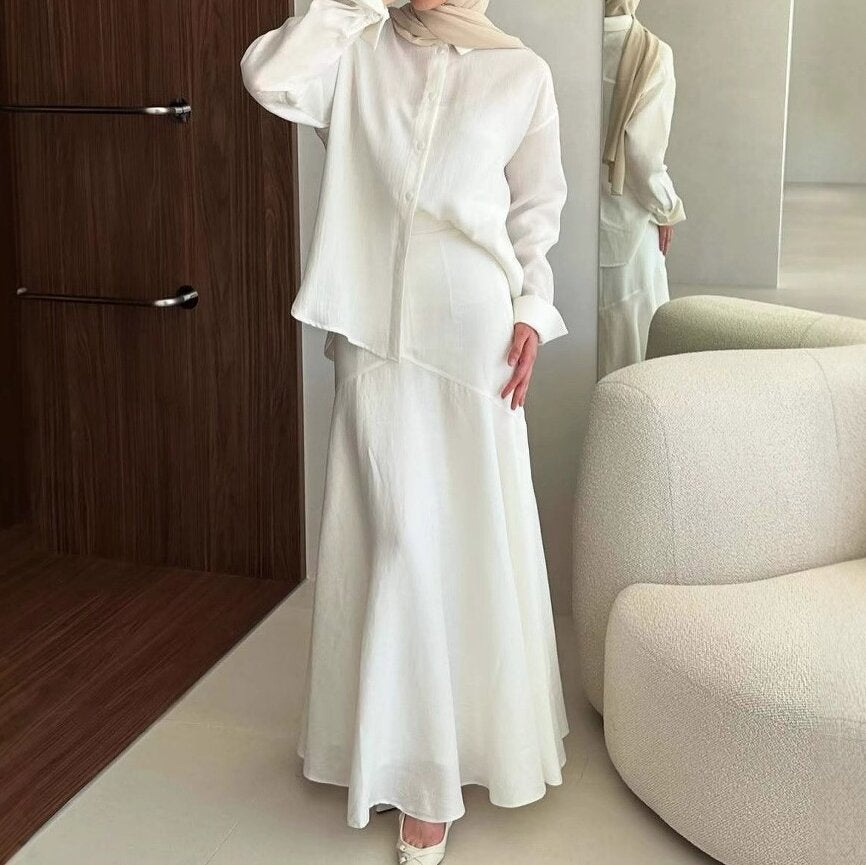 Ladies Long Sleeve Shirt and Skirt