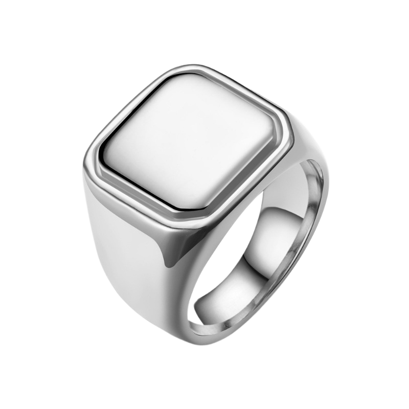 Men's Square Geometric Stainless Steel Ring