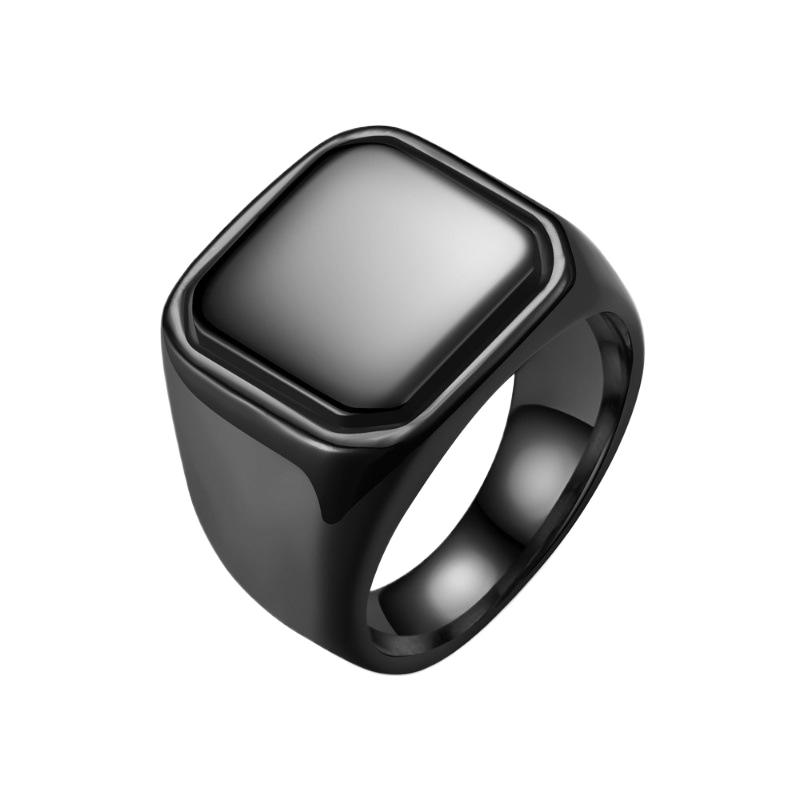 Men's Square Geometric Stainless Steel Ring