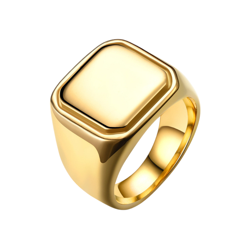 Men's Square Geometric Stainless Steel Ring