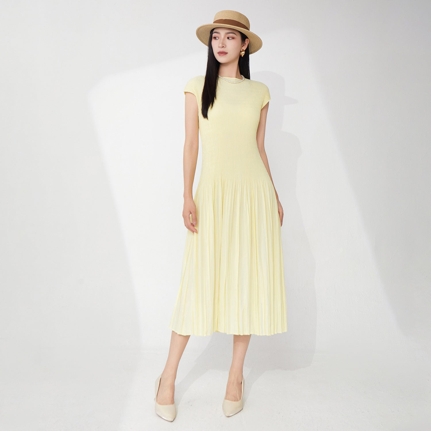 Elegant A-Line Pleated Dress for Women