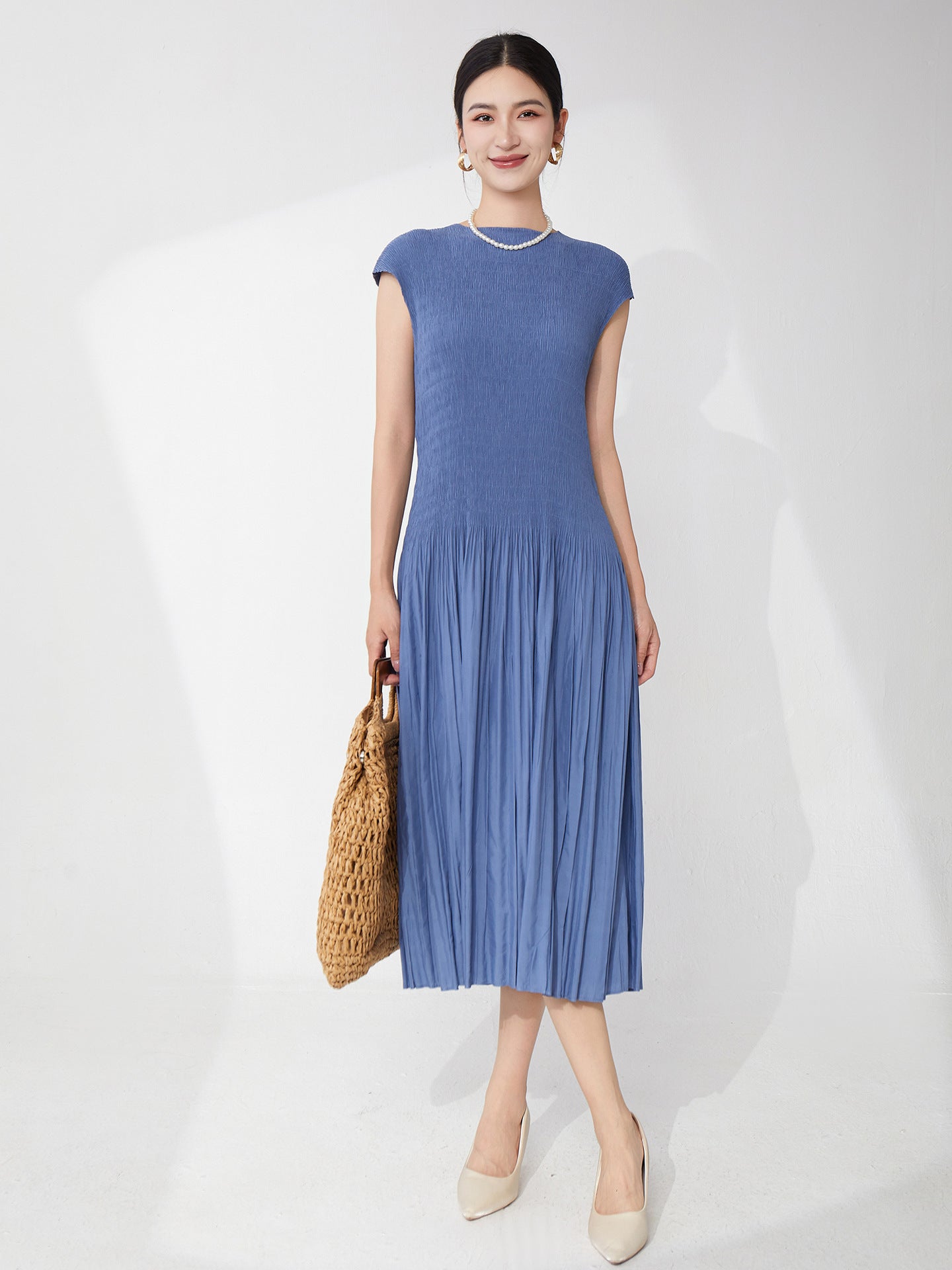 Elegant A-Line Pleated Dress for Women