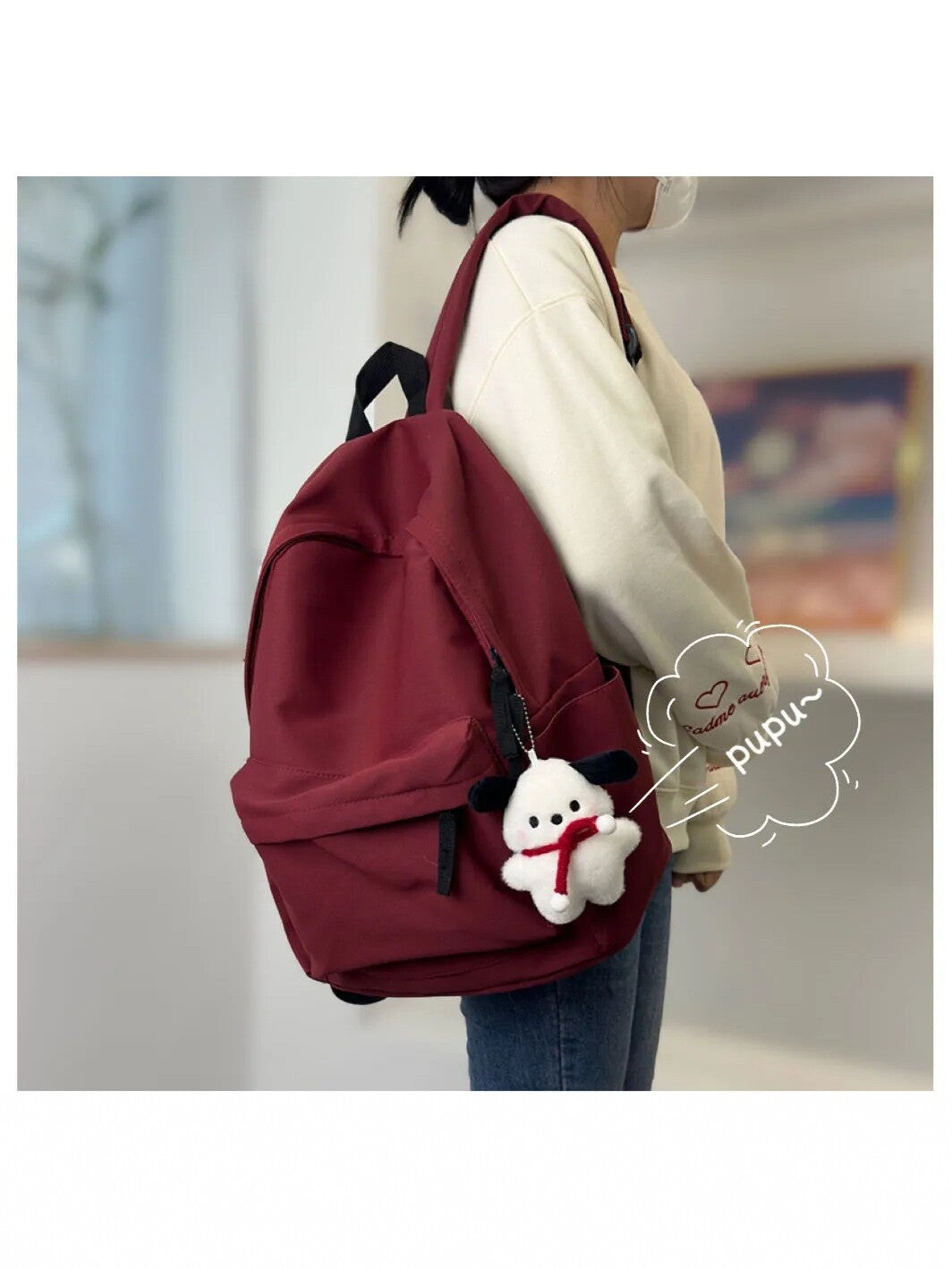 Minimalist Solid Color Backpack