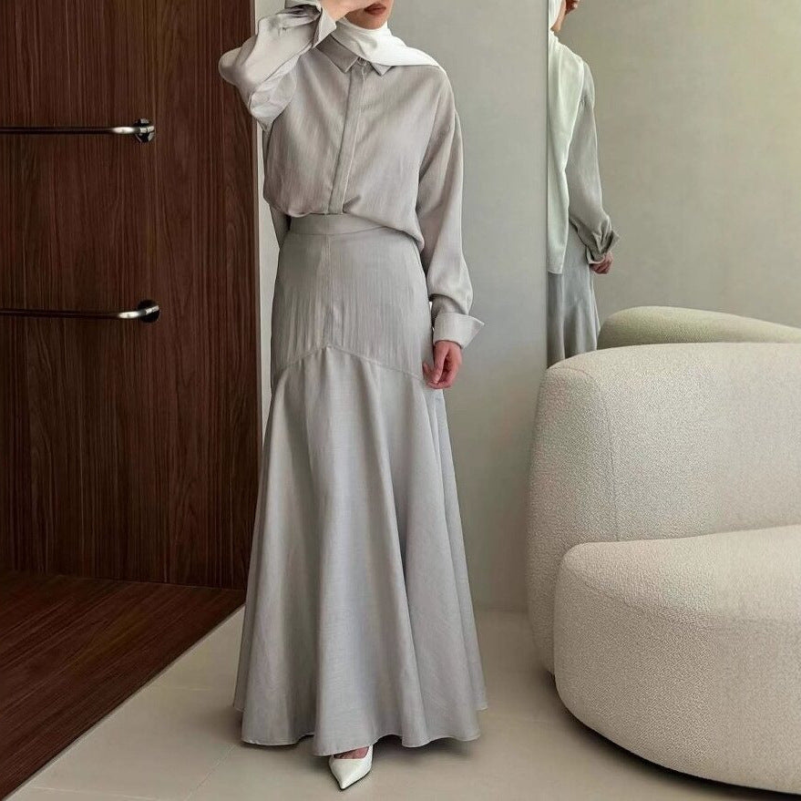 Ladies Long Sleeve Shirt and Skirt
