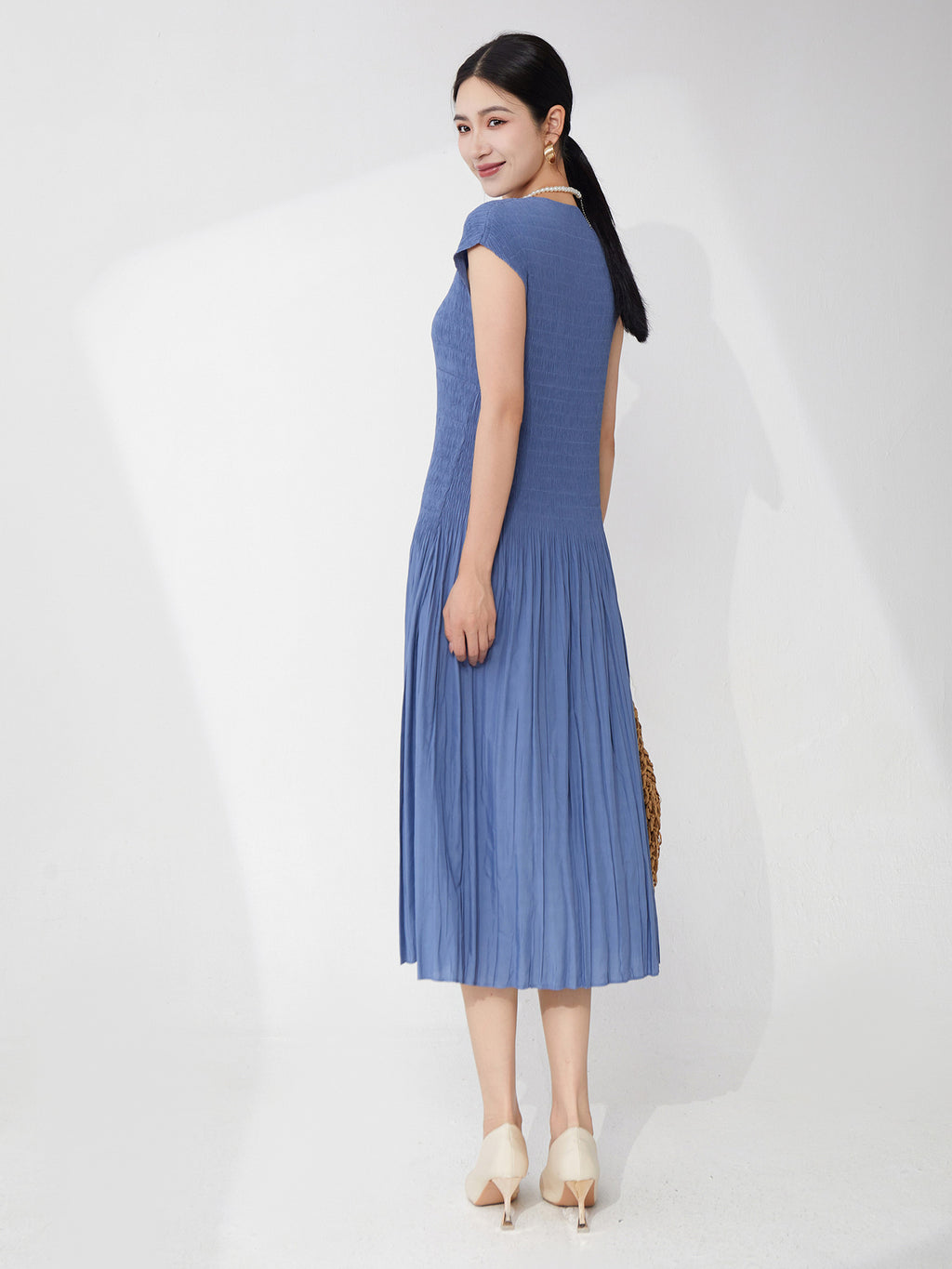 Elegant A-Line Pleated Dress for Women